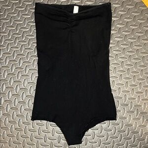 American Apparel Black Strapless Bodysuit